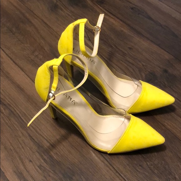 yellow transparent heels